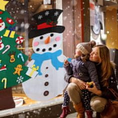 HOME & MARKER® Snjegović i božićno drvce od filca s 26 ukrasa, DIY dekoracija za djecu | SNOWMANTREE