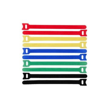 čičak vezice za kabele 150 mm x 12 mm, 10 kom, višebojne, LVT-CABLESTRAPS1512-10MULTI