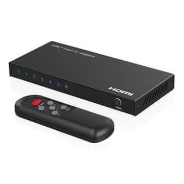 MicroConnect HDMI prekidač 4K@60Hz 4x1, HDCP 2.2 s daljinskim upravljačem, MC-HDMISWITCH0401-4K