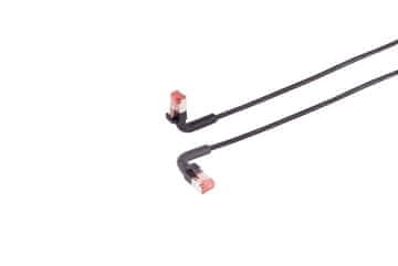 fleksibilni CAT6A U/FTP mrežni kabel 3 m crne boje s FLEX-ANGLE savijanjem, LV-6AFTP-FLEX-ANGLE-03B