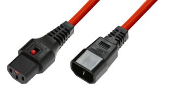 MicroConnect MikroConnect IEC brava C13 na C14, 1,5 m, MC-C13C14LOCK-1,5M