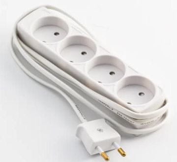 MicroConnect produžni kabel s 4 utičnice, neuzemljen, 1,5 m, bijeli, GRUELU4H015