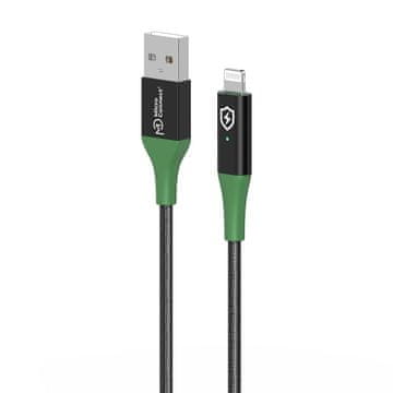 MicroConnect Smart Charge MFI USB-A na Lightning kabel 1m crno-zeleni, MC-SMART USB AL