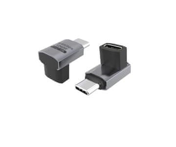 MicroConnect Premium USB4 3x2 kutni USB-C adapter, 240 W, 40 Gbps, MC-USB4AF