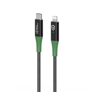 MicroConnect Smart Charge MFI USB-C na Lightning kabel 1m crno-zeleni, MC-SMART USB CL-1