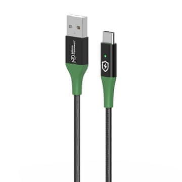 MicroConnect pametni kabel za punjenje USB-A na USB-C 2 m crno-zeleni, MC-SMART USB-AC-02