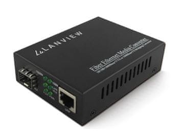 Media Converter 10/100/1000Base-T RJ45 na 1000Base-X SFP 80km, LVN-MED-SFP-1000BASE-X