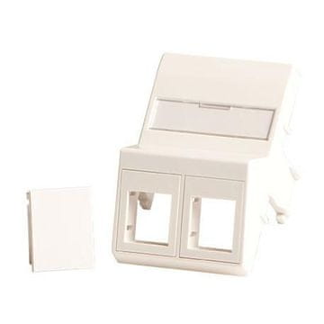 kutna zidna utičnica 2 x keystone za 50x75 mm Clickline bijela, LVN127871