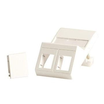 kutna zidna ploča za 2 keystonea, odgovara 50x75 mm LK FUGA utičnici, bijela, LVN126105