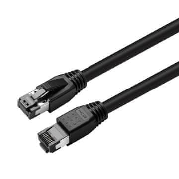 MicroConnect CAT8.1 S/FTP 1m Crni oklopljeni LSZH, AWG 24