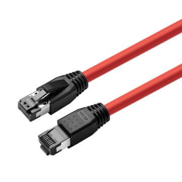 MicroConnect CAT8.1 S/FTP 0,25 m crveno zaštićeni LSZH, AWG 24