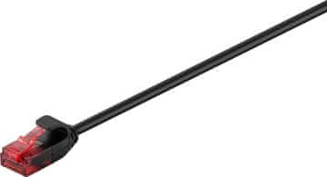 MicroConnect U/UTP CAT6 0,25M, crni, tanki, V-UTP60025S-SLIM
