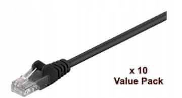 MicroConnect U/UTP CAT5e 1m crni 10 kom