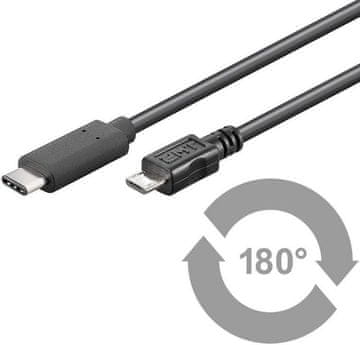MicroConnect USB-C - USB2.0 Micro B kabel 1M