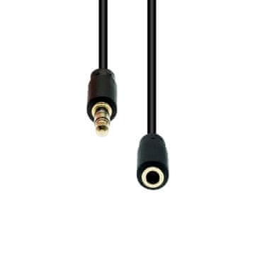 ProXtend 4-pinski tanki produžni kabel crne boje 0,5 m, M4EXS-005