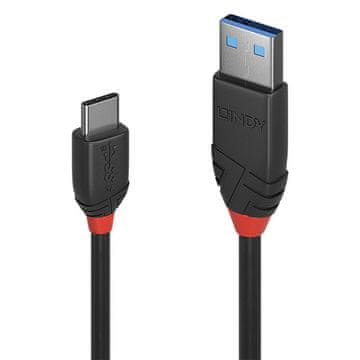 Lindy USB 3.2 kabel tipa A na C 0,5 m 3 A, crna linija, 36915