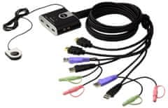 Aten CS692 2-portni USB HDMI audio KVM preklopnik s daljinskim upravljačem za odabir portova, CS692-AT