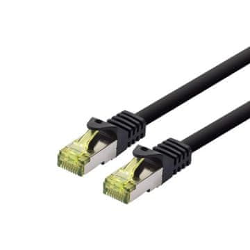 LOGON PRO prespojni kabel SFTP AWG26 LSOH 1,5 m CAT6A 500 MHz crni, TCR6ASS015BL