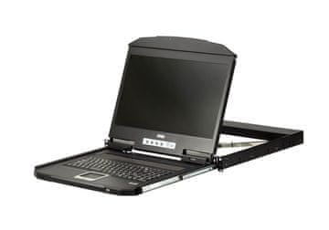 Aten 1U kratka USB HDMI konzola s UK tipkovnicom, kompletna UK šinska tipkovnica, CL3700NW-UK