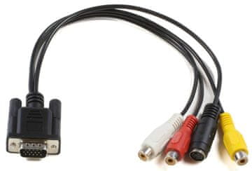 MicroConnect adapter VGA - S-video 3x RCA 0,3 m.