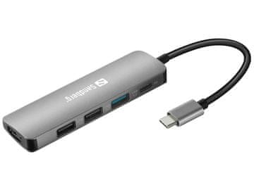 Sandberg USB-C priključna stanica HDMI+3xUSB+PD 100W