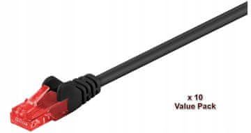 MicroConnect U/UTP CAT6 2M crni 10 kom
