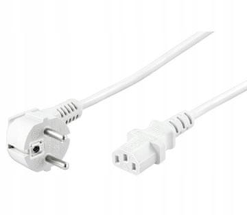 MicroConnect kabel za napajanje 5 m bijeli kutni Schuko konektor
