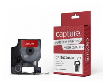 Capture Traka za označavanje 12 mm x 7 m, bijela na prozirnoj pozadini, CA-S0720600
