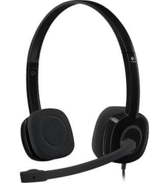 Logitech H151 stereo slušalice za ured/pozivne centre, crne, žičane, 981-000587