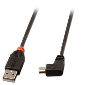 Lindy USB 2.0 A na Mini-B kabel 90° 1M, 31971