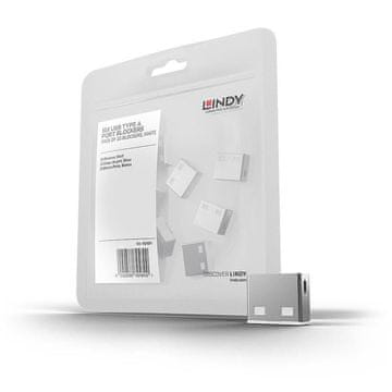 Lindy set brava za USB priključak, bijeli, 10 komada, bez ključa, 40464
