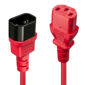 Lindy 1M C14 na C13 produžni kabel, crveni, 30477