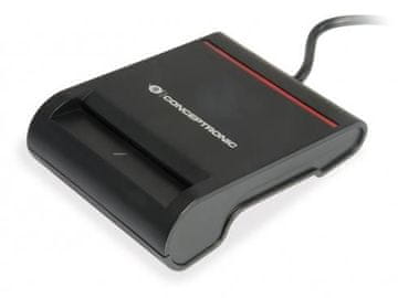 Conceptronic čitač pametnih kartica, crni, ABS, Alcor AU9580, USB 2.0, Windows, SCR01B