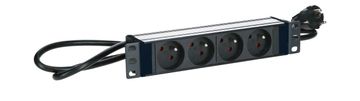 produžni kabel 10" - 4 utičnice - aluminij - kabel od 2 m, TUPS039