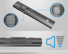 Natec Warbler 2 bežični laserski pokazivač, 8 tipki, punjiva baterija, 2,4 GHz / Bluetooth, USB-C