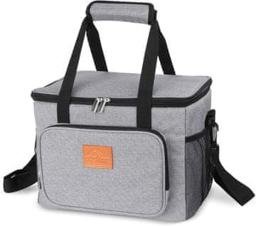 Termo torba za ručak, piknik, plažu, siva, velikog kapaciteta, 15L