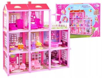 LandToys Vila za lutke s namještajem za lutke za sastavljanje