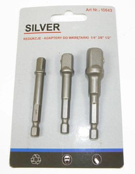Silver SET DRŽAČA NASADNIH KLJUČEVA S VRHOM OD SREBRA 1/4-3/8-1/2