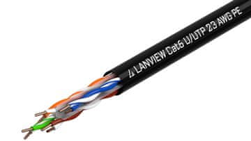 Cat6 U-UTP 4x2xAWG23 PE Vanjski mrežni kabel Crni 305m, LVN122151