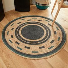 Atmosphera Okrugli tepih od malakitne jute 120 cm crni/prirodni