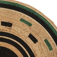 Atmosphera Okrugli tepih od malakitne jute 120 cm crni/prirodni