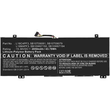 CoreParts Baterija za prijenosno računalo Lenovo IdeaPad, Li-ion, 43,78 Wh, 15,36 V, 2850 mAh, Crna, MBXLE-BA0239