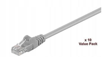 MicroConnect U/UTP CAT5e 1m sivi 10 kom