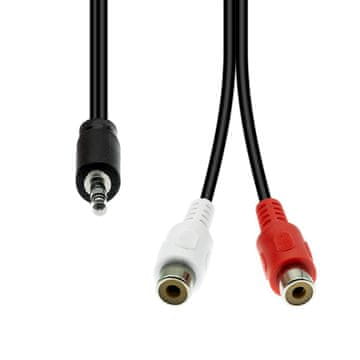 ProXtend 3-pinski na 2 x RCA MF kabel crne boje 20 cm, M32XRCAF-002