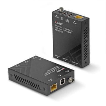 Lindy 70m Cat.6 HDMI 4K60 Extender, USB i Audio KVM, 39383