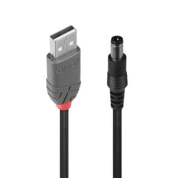 Lindy USB A muški - DC 5,5/2,5 mm muški adapter kabel, 70267