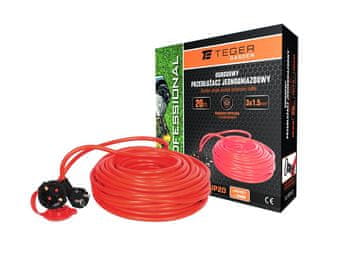 EG Produžni kabel s jednom utičnicom, profesionalni vrtni, 3x1,5 mm, IP20, H05VV-F, s uzemljenjem, CE certifikat / 20M,