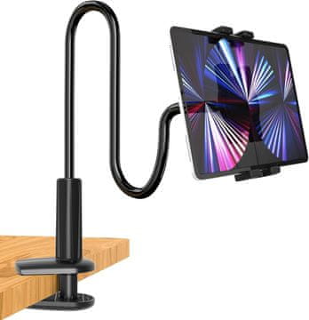 Crni aluminijski stolni držač ZA telefon i tablet 4-12,9" 360°