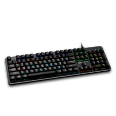 Žičana mehanička tipkovnica za igranje s crnom RGB pozadinskom razinom, qwerty