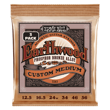 Ernie Ball 3 PAKIRANJA Earthwood fosforno brončane žice za akustičnu gitaru 12,5-56 (3543)